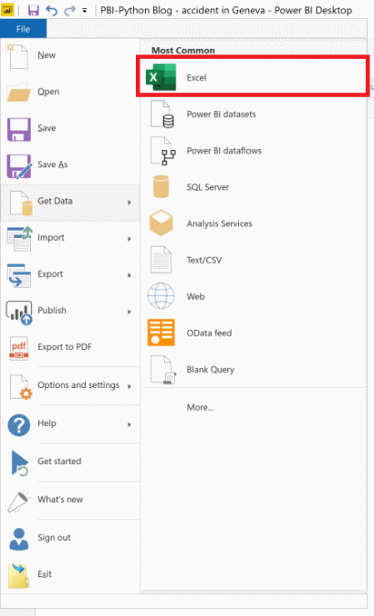 Import the dataset into PowerBI