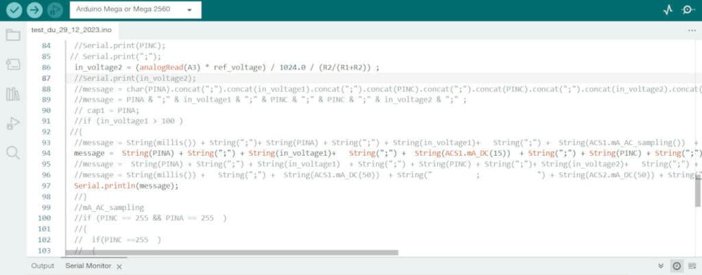 Data Rider : screen de l'IDE de programmation Arduino
