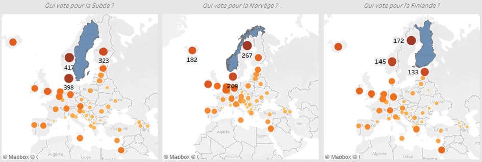 Eurovision : votes en faveur de la Suède
